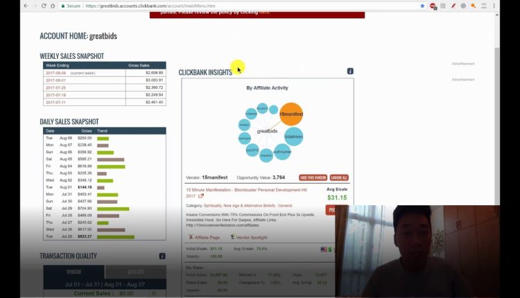 $3k Clickbank Commission in a week [Aug 01, 2017]