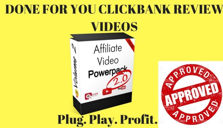 Done For You ClickBank Review Videos Ready For Commission -Affiliate Video Power Pack 2.0