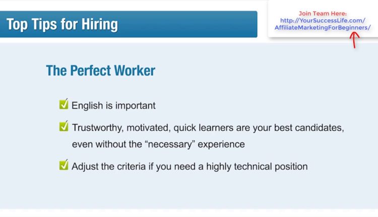 Affiliate Marketing For Beginners 75 | Clickbank | Our Top Tips for Hiring