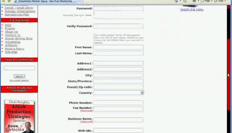 Internet Business Tutorial 2 - Ezine Articles