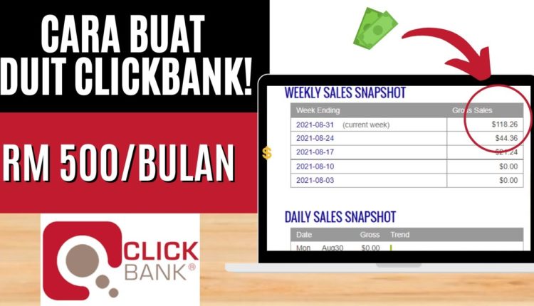 BUAT DUIT BARU ! RM500/BULAN DENGAN CLICKBANK AFFILIATE MARKETING CRASH COURSE