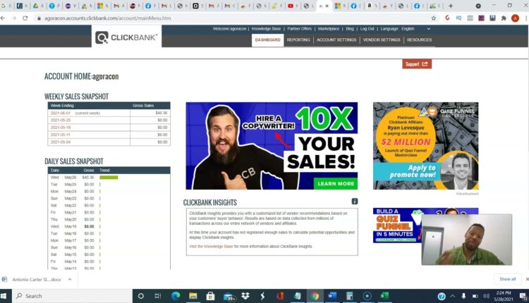 Bing Ads Clickbank Affiliate Marketing pt 3 - Getting Your First Clickbank Commission